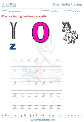 Small Letter Tracing 'z'