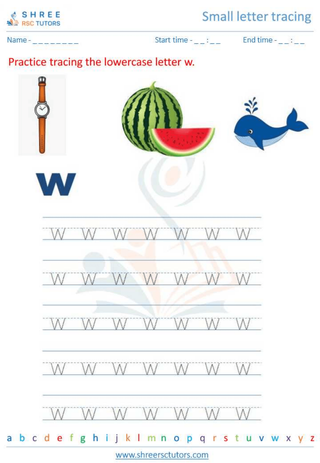 Small Letter Tracing 'w'